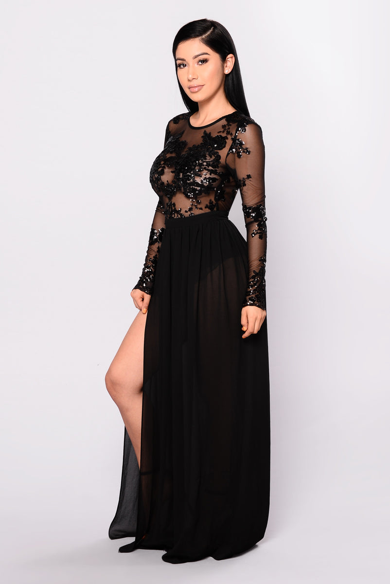 Venue Sequin Maxi Dress - Black ...